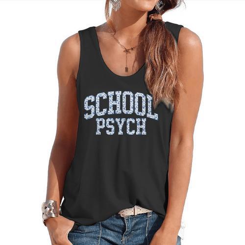 Cute Wildflower School Psych Teacher School Psychologist Flowy Tank - teacherstshirts.com UK
