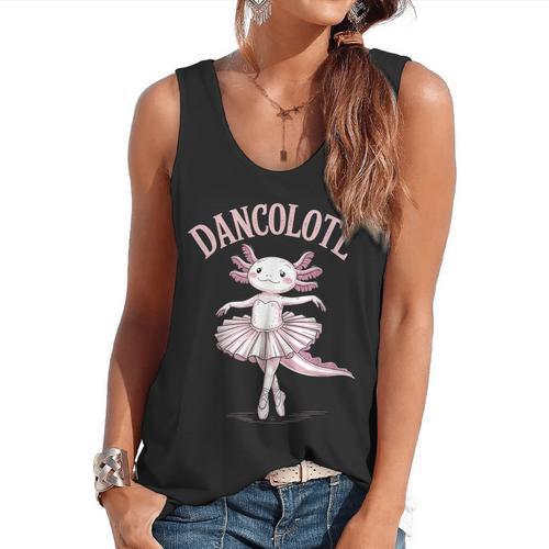 Dancolotl Ballerina Axolotl Ballet Dance Teacher Flowy Tank - teacherstshirts.com AU