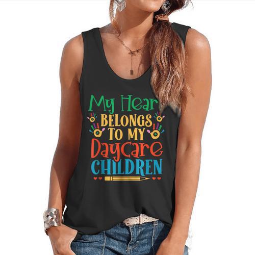 Daycare Children Childcare Provider Teacher PreK Nursery Flowy Tank - teacherstshirts.com AU