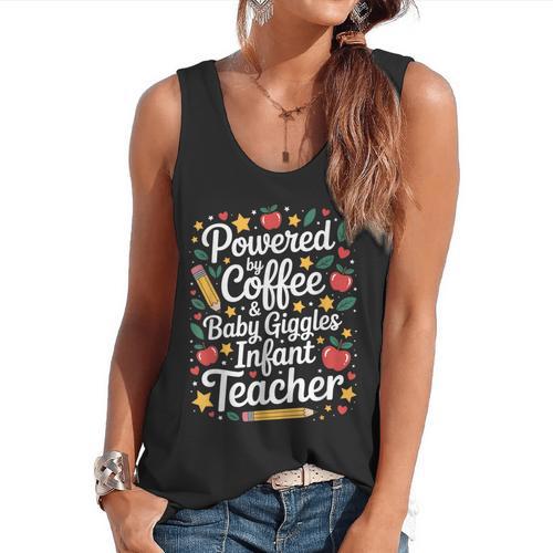 Daycare Provider Infant Teacher Quotes Toddler Teaching Flowy Tank - teacherstshirts.com AU