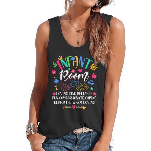 Daycare Provider Loving Kind Reliable Infant Room Teacher Flowy Tank - teacherstshirts.com AU