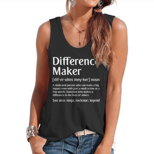 Difference Maker Definition Vintage Teachers Mom Boss Women Flowy Tank - teacherstshirts.com