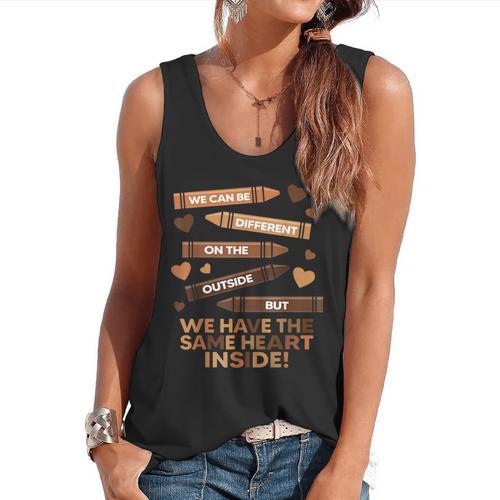 We Can Be Different On The Outside Melanin Teacher Men Women Kids Flowy Tank - teacherstshirts.com