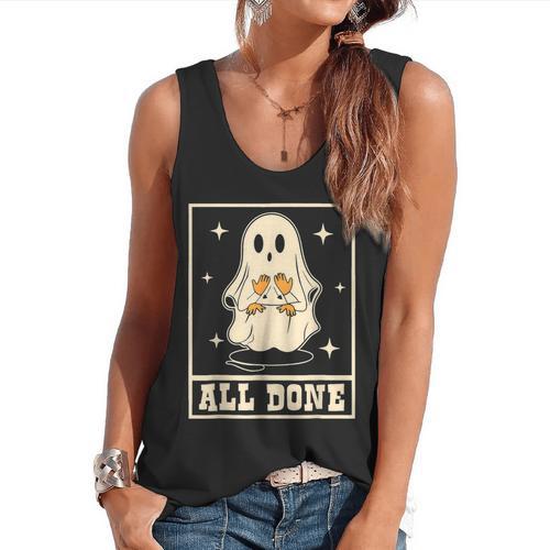 All Done Sign Language Ghost Speech Pathology Teacher Flowy Tank - teacherstshirts.com