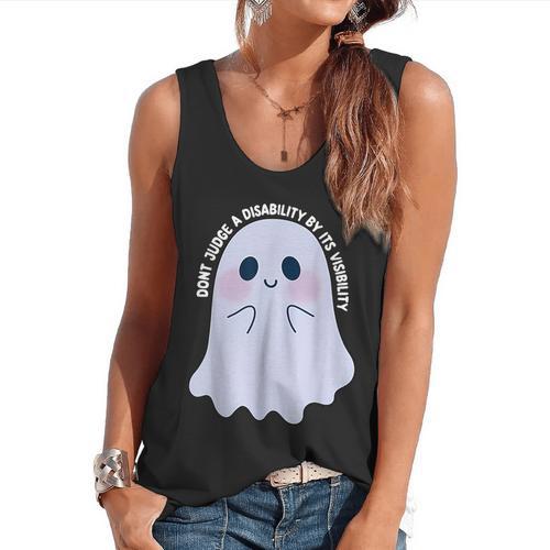 Dont Judge a Disability By Its Visibility Teacher Flowy Tank - teacherstshirts.com AU