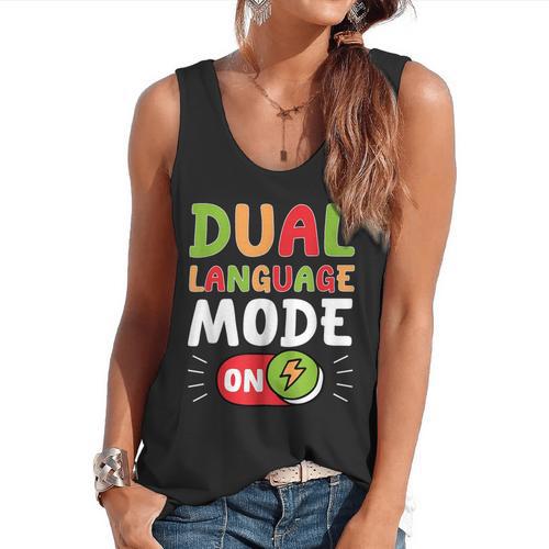 Dual Language Teacher Bilingual Teacher Flowy Tank - teacherstshirts.com AU