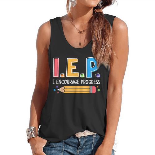 I E P I Encourage Progress Special Education Teacher Flowy Tank - teacherstshirts.com