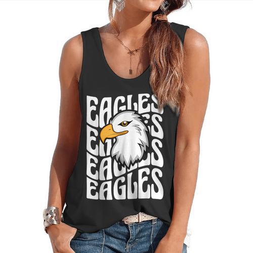 Eagles School Sports Fan Team Spirit Teacher Parent Student Flowy Tank - teacherstshirts.com CA