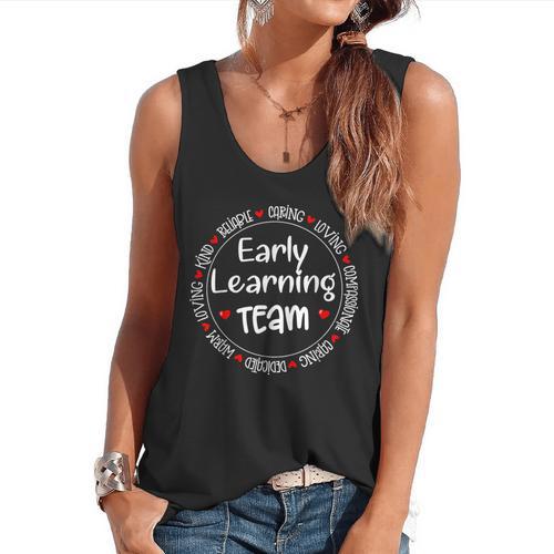 Early Learning TEAM Preschool Teacher Early Learners Crew Flowy Tank - teacherstshirts.com UK