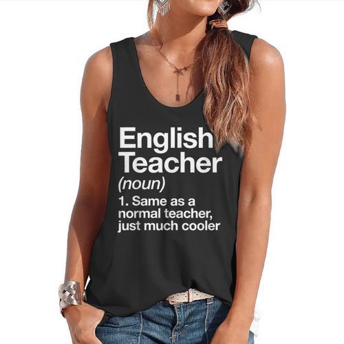 English Teacher Definition Back To School First Day Flowy Tank - teacherstshirts.com AU