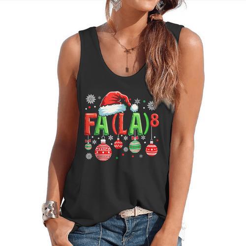 FA LA 8 Christmas Santa FA La Math Teacher Student Flowy Tank - teacherstshirts.com AU