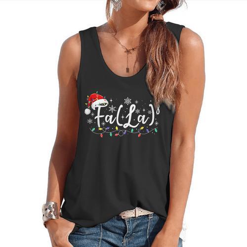 FA LA8 Christmas Santa Fa La Math Teacher Student Flowy Tank - teacherstshirts.com UK