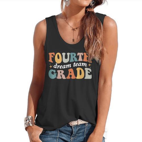 Fourth Grade Dream Team 4th Grade Teacher Back To School Flowy Tank - teacherstshirts.com