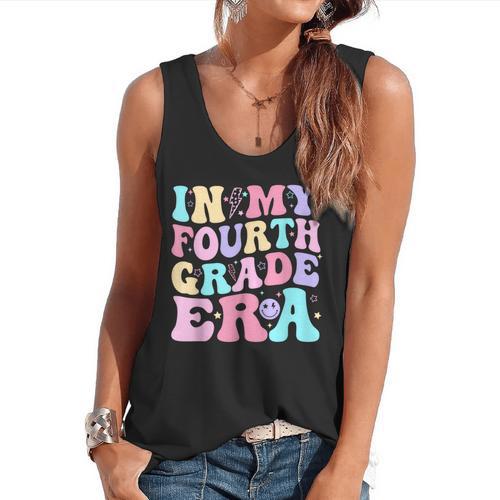 In My Fourth Grade Era Girl Back To School 4th Grade Teacher Flowy Tank - teacherstshirts.com AU