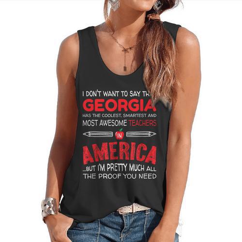 Georgia Teachers Classroom Tshirt Flowy Tank - teacherstshirts.com UK