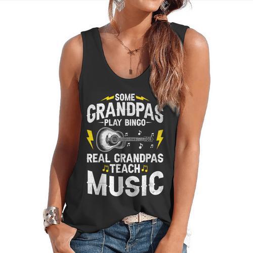 Some Grandpas Play Bingo Real Grandpas Teach Music Teacher Flowy Tank - teacherstshirts.com