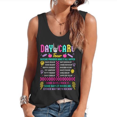 Groovy Day Care Some Days I Rock It Day Care Teacher Life Flowy Tank - teacherstshirts.com DE