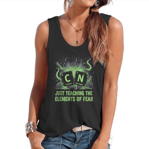 Halloween 67 Meme Science Chemistry Teacher Periodic Table Flowy Tank - teacherstshirts.com CA