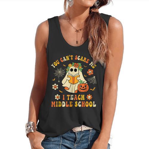Halloween You Can't Scare Me I Teach Middle School Teacher Flowy Tank - teacherstshirts.com AU