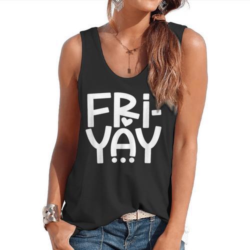 Happy Friyay Teacher Shirt Cute Teacher Fashion Fri-Yay Flowy Tank - teacherstshirts.com DE