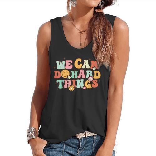 We Can Do Hard Things Teacher Back To School Teacher Student Flowy Tank - teacherstshirts.com UK