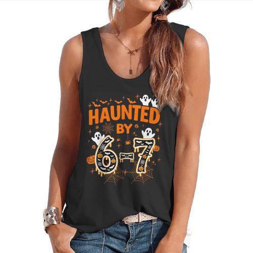 Haunted By 6-7 Halloween Math Teacher Joke Flowy Tank - teacherstshirts.com CA