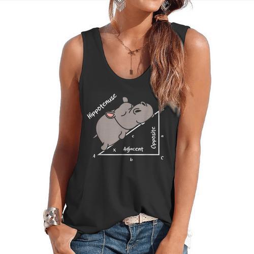 Hippotenuse Hippo Angle Function Hypotenuse Math Teacher Flowy Tank - teacherstshirts.com