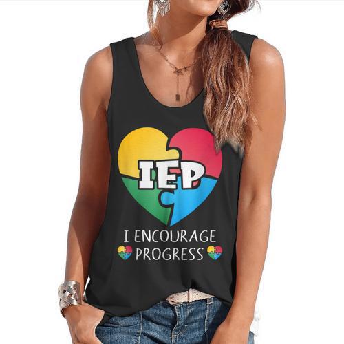 IEP I Encourage Progress Special Education School Teacher Flowy Tank - teacherstshirts.com AU