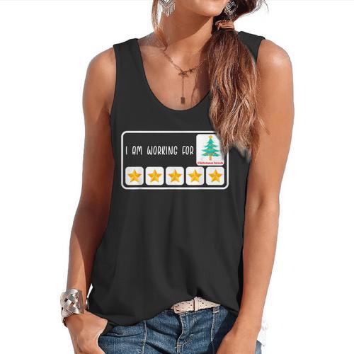 I'm Working For Christmas Break 5 Star Winter Teacher Stars Flowy Tank - teacherstshirts.com CA