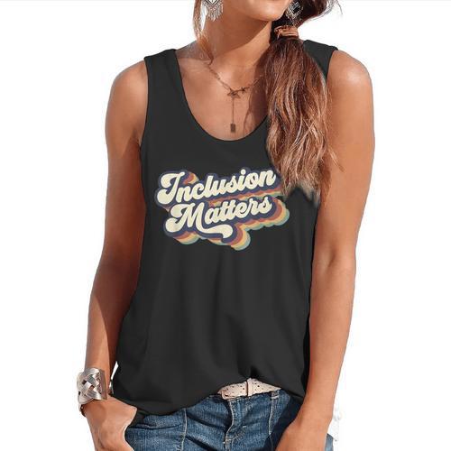 Inclusion Matters Retro Special Education Teacher Women Flowy Tank - teacherstshirts.com