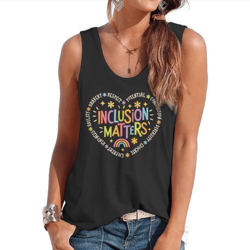Inclusion Matters Special Education Teacher Autism Awareness Flowy Tank - teacherstshirts.com DE