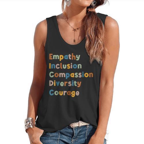 Inclusive Teacher Diversity Inclusion Empathy Teacher Team Flowy Tank - teacherstshirts.com