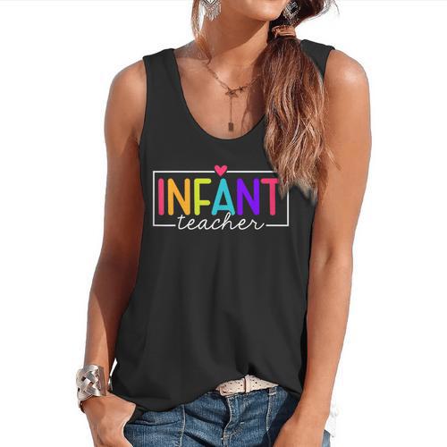 Infant Teacher Daycare Provider Childcare Teacher Flowy Tank - teacherstshirts.com UK