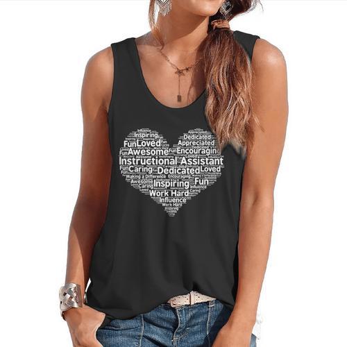 Instructional Assistant Teacher Appreciation T Shirt Flowy Tank - teacherstshirts.com