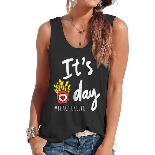 It's Fry Day Teacher Life Flowy Tank - teacherstshirts.com