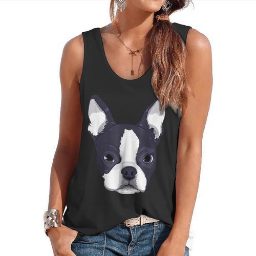 Kids Boston Terrier Dog For Women And Girls Flowy Tank - Bostonterriersmerch.com DE