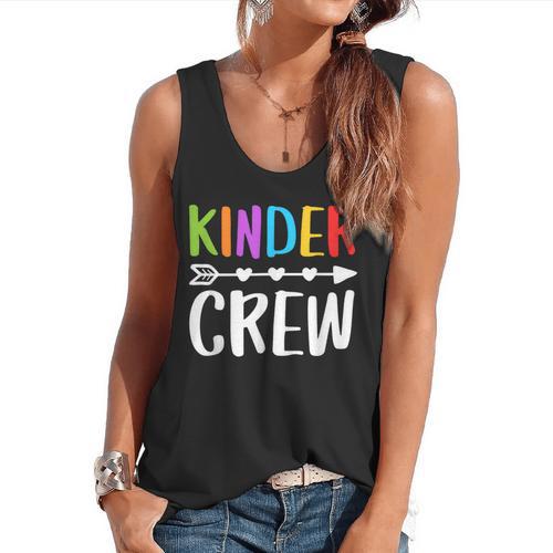 Kinder Crew Shirt Kindergarten Boy Girl Student Teacher Flowy Tank - teacherstshirts.com AU