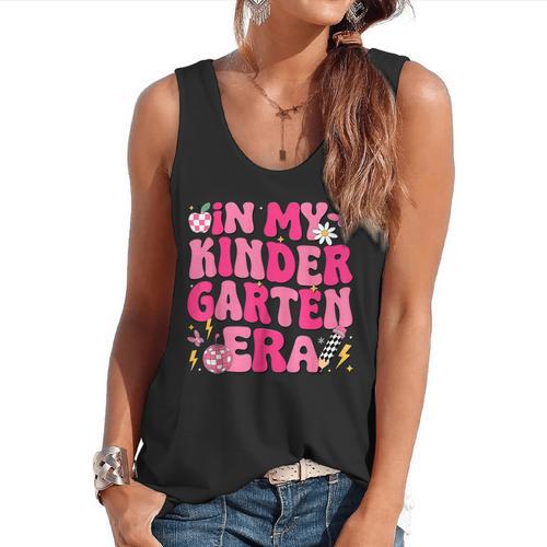 In My Kindergarten Era Girl Back To School Kinder Teacher Flowy Tank - teacherstshirts.com AU