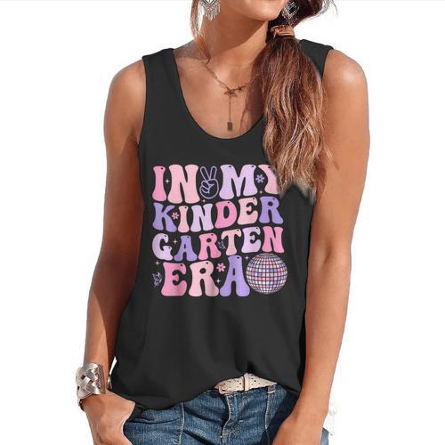 In My Kindergarten Era Teacher Kids Back To School Kinder Flowy Tank - teacherstshirts.com UK