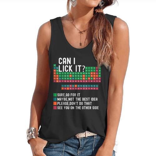 Can I Lick It Periodic Table Science Teacher Chemistry Flowy Tank - teacherstshirts.com AU