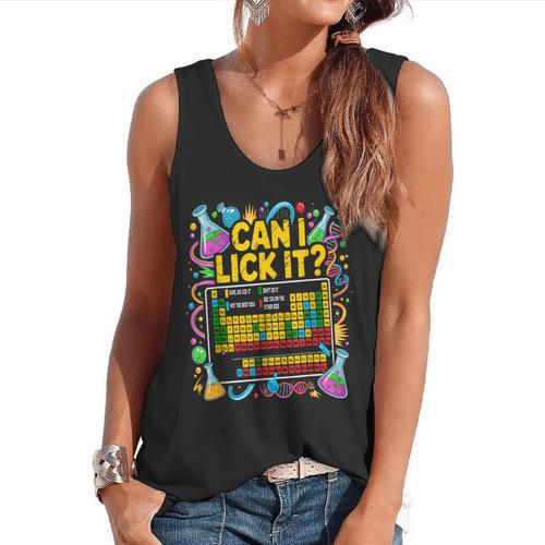 Can I Lick It Periodic Table Science Teacher Men Women Flowy Tank - teacherstshirts.com AU