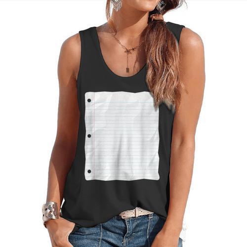 Lined Paper Notebook Halloween Costume For Students Teachers For Men Women Kids Flowy Tank - teacherstshirts.com AU