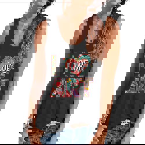 I Love Art Artist Painter Colorful Painting Art Teacher Flowy Tank - teacherstshirts.com