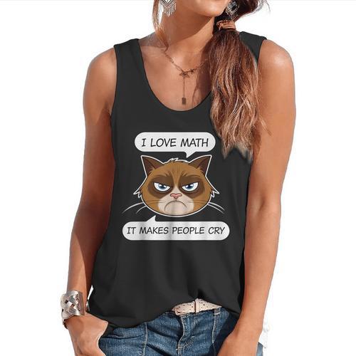 I Love Math It Makes People Cry Math Teacher Flowy Tank - teacherstshirts.com