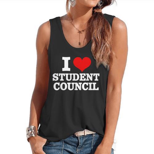 I Love Student Council Student Teacher Flowy Tank - teacherstshirts.com AU