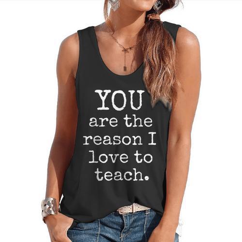 Love To Teach Positive Affirmation Kind Motivational Teacher Flowy Tank - teacherstshirts.com