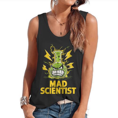 Mad Scientist Kids Youth Adult Science Teacher Chemistry Flowy Tank - teacherstshirts.com UK