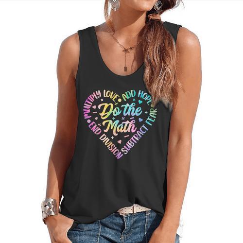 Do The Math Multiply Love Add Hope Math Teacher Tie Dye Flowy Tank - teacherstshirts.com