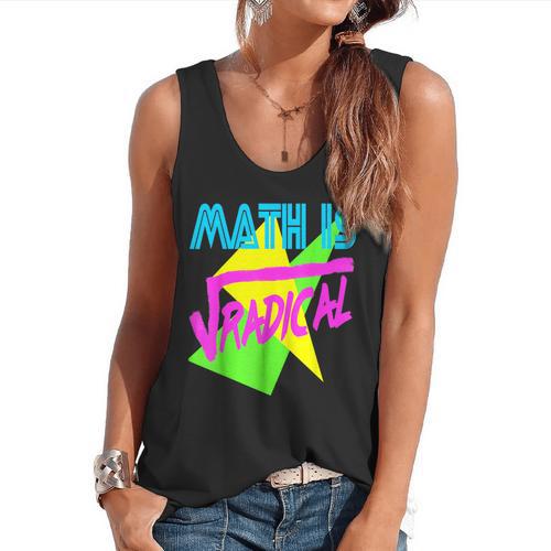 Math Is Radical Retro 80s Vintage Algebra Teacher Flowy Tank - teacherstshirts.com