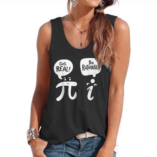 Math Teacher Math Student Be Real Get Rational Flowy Tank - teacherstshirts.com